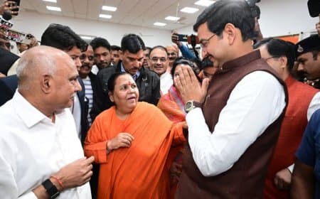 उमा भारती ने गौ संरक्षण पर की प्रदेश अध्यक्ष हेमंत खंडेलवाल से मुलाकात