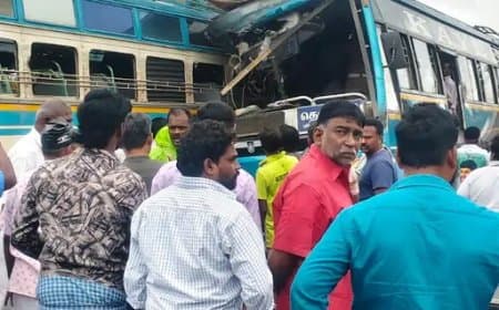 तमिलनाडु... बसों की भिड़ंत... छह यात्रियों की मौत, 30 घायल