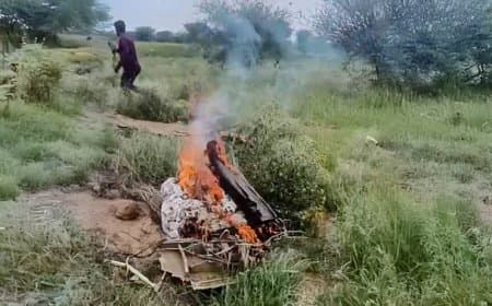 राजस्थान के चूरू में वायुसेना का फाइटर प्लेन क्रैश