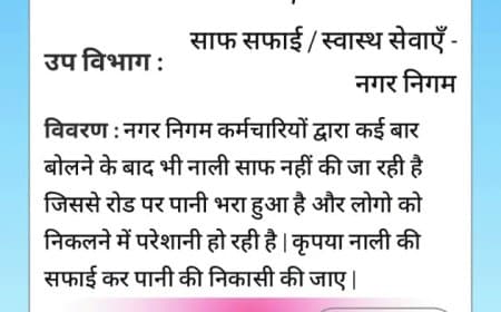 शिकायत पानी भरने की, निराकरण में बताया हटा दी अवैध मांस मुर्गा की दुकानें