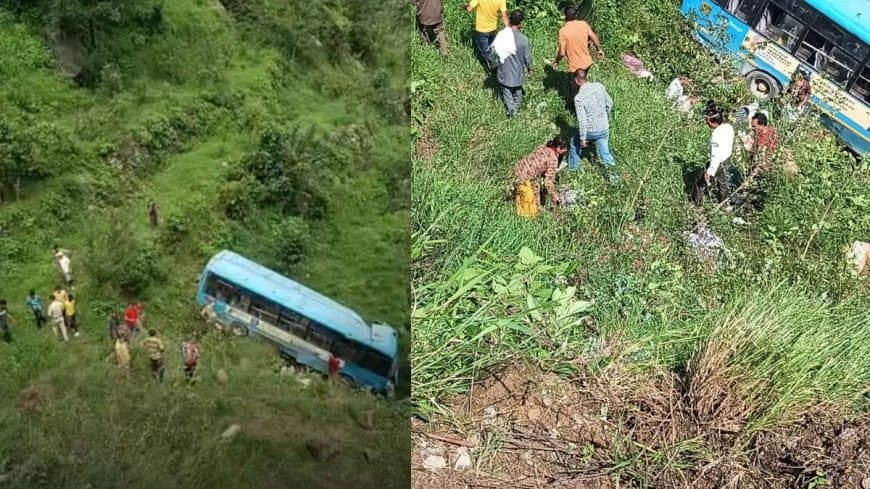 हिमाचल में हादसा... खाई में गिरी बस, पांच यात्रियों की मौत