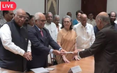 उपराष्ट्रपति पद... विपक्ष के उम्मीदवार सुदर्शन ने किया नामांकन