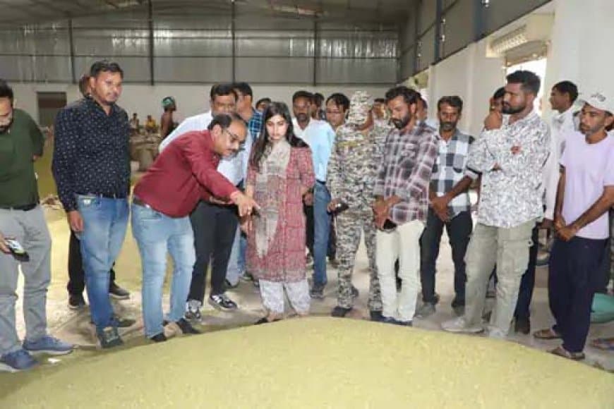 मूंग बेचने से चूका किसान, निरीक्षण करने मूंग उपार्जन केंद्र पहुंचीं डीएम
