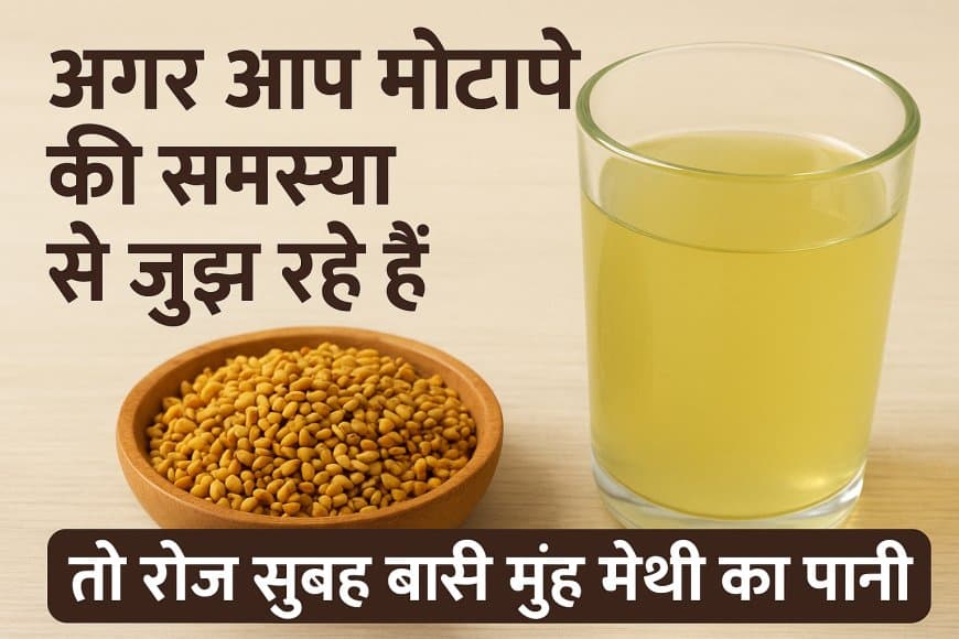 अगर आप मोटापे की समस्या से जूझ रहे हैं तो रोज सुबह बासी मुंह पिएं मेथी का पानी