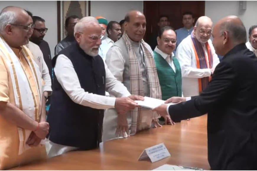 पीएम बने प्रस्तावक... राधाकृष्णन ने उपराष्ट्रपति चुनाव के लिए किया नामांकन