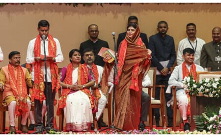 गुजरात कैबिनेट फेरबदल: हर्ष सांघवी डिप्टी CM बने, 25 नए मंत्रियों ने ली शपथ; 2027 चुनाव पर नजर
