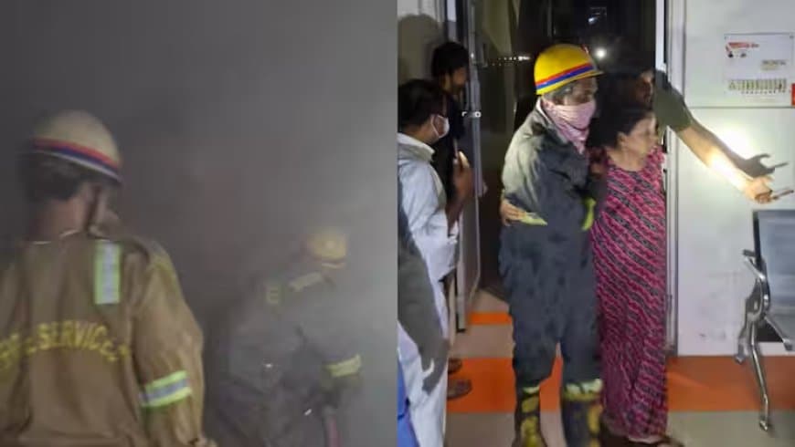 लखनऊ... रेलवे अस्पताल में लगी आग... 22 मरीजों को सकुशल निकाला