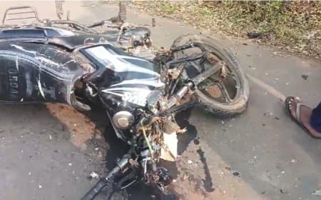 सागर.. बस-बाइक की भिड़ंत... एक ही परिवार के चार लोगों की मौत