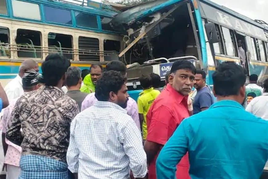 तमिलनाडु... बसों की भिड़ंत... छह यात्रियों की मौत, 30 घायल