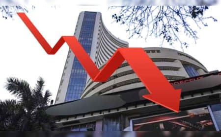 शेयर बाजार हुआ लाल... सेंसेक्स टूटा, निफ्टी में भी भारी गिरावट