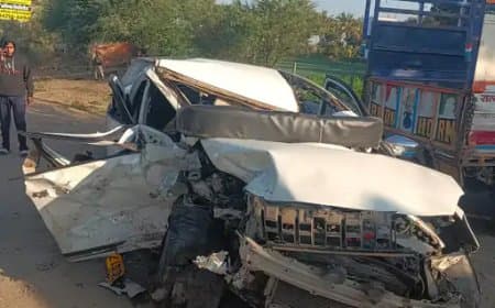 मध्यप्रदेश.. इंदौर में दो कार भिड़ीं, एक की मौत... सात लोग घायल