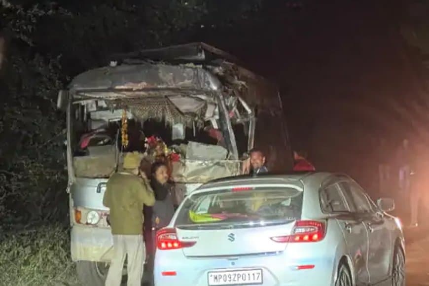 बस ने ट्रैक्टर-ट्रॉली को मारी टक्कर, 6 घायल