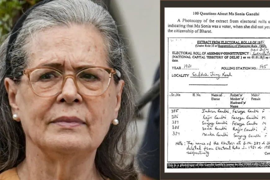 वोटर लिस्ट में फर्जीवाड़े पर नोटिस... सोनिया गांधी छह जनवरी तक दें जवाब  