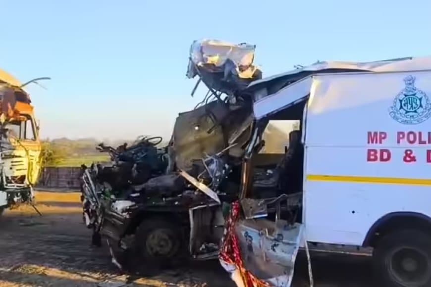 सागर... बीडीएस का वाहन ट्रक से भिड़ा, मुरैना के चार जवानों की मौत