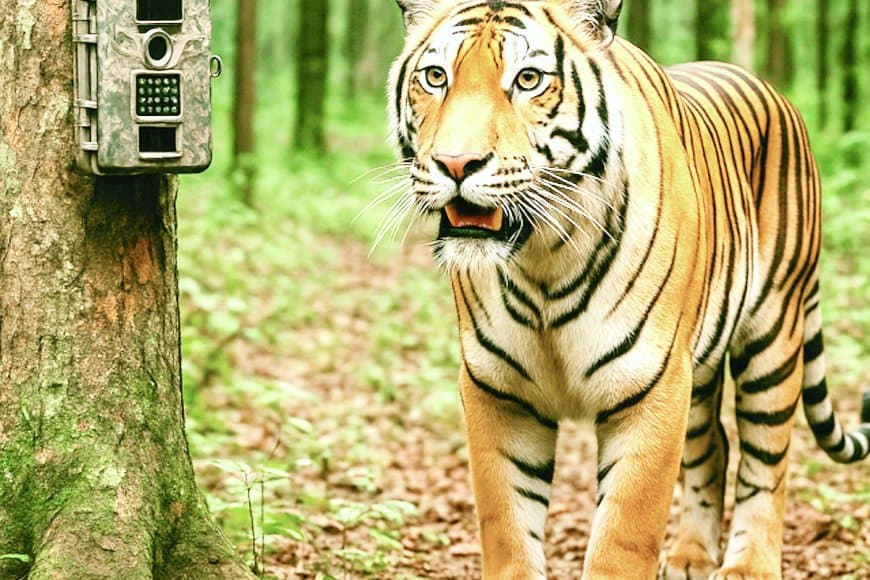 बाघों की बढ़ती मौजूदगी पर हाईटेक पहरा: मझगवां वनपरिक्षेत्र में 200 ट्रैप कैमरों से होगी 24×7 निगरानी, मार्च 2026 से लागू होगी अत्याधुनिक व्यवस्था