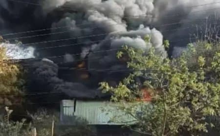 भोपाल ISBT के पास मेहता इंडस्ट्री में भीषण आग: लकड़ी और प्लाईवुड का गोदाम खाक, दमकल की 7 गाड़ियां मौके पर