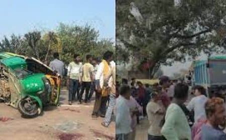 रीवा भीषण सड़क हादसा: स्कार्पियो ने ऑटो को रौंदा, 2 की मौत; फरार गाड़ी से मिले हथियार