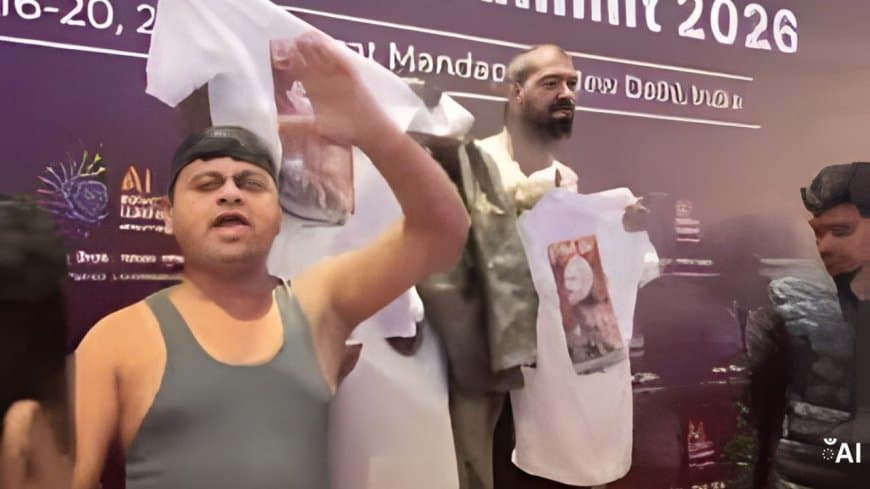 भारत मंडपम में हंगामा: AI समिट में यूथ कांग्रेस का 'शर्टलेस' प्रदर्शन, पीयूष गोयल का राहुल गांधी पर करारा हमला