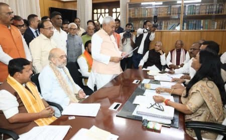 बिहार: सीएम नीतीश और भाजपा अध्यक्ष नवीन ने राज्यसभा का भरा पर्चा