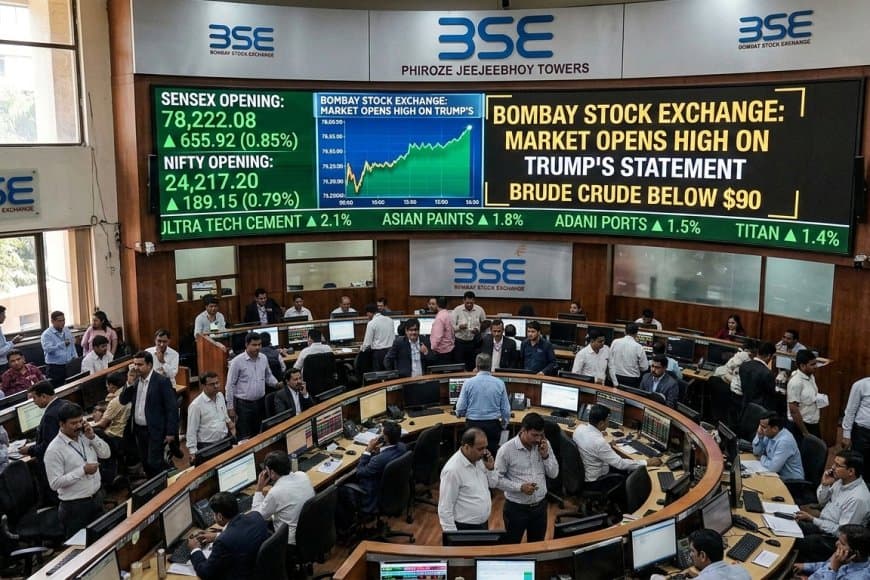 शेयर बाजार समाचार: सेंसेक्स और निफ्टी में रिकवरी, ट्रंप के बयान से कच्चे तेल की कीमतें गिरीं