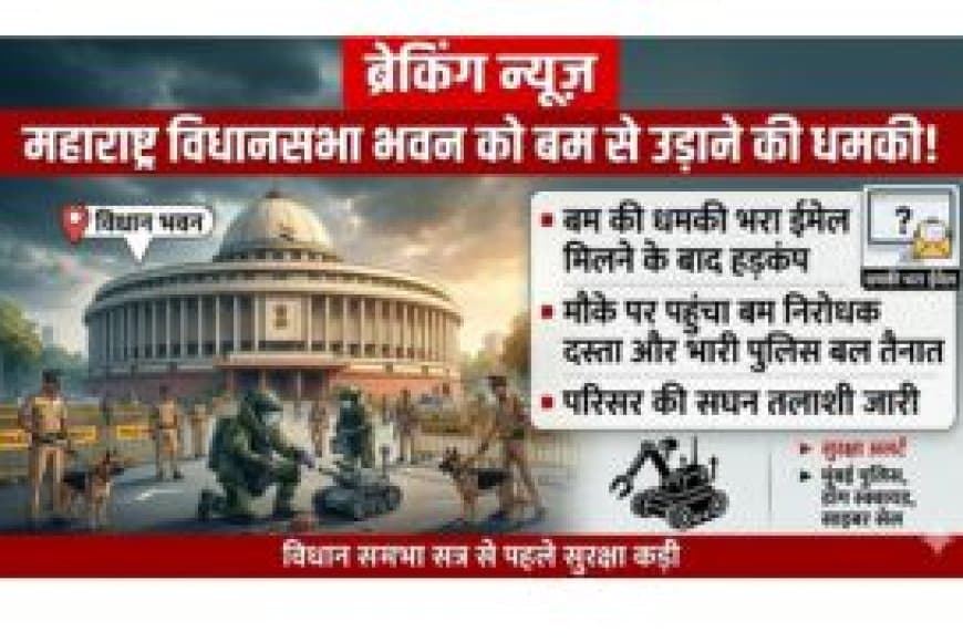 महाराष्ट्र विधानसभा भवन को उड़ाने की धमकी: मंत्रालय में मचा हड़कंप, बम निरोधक दस्ता और भारी पुलिस बल तैनात