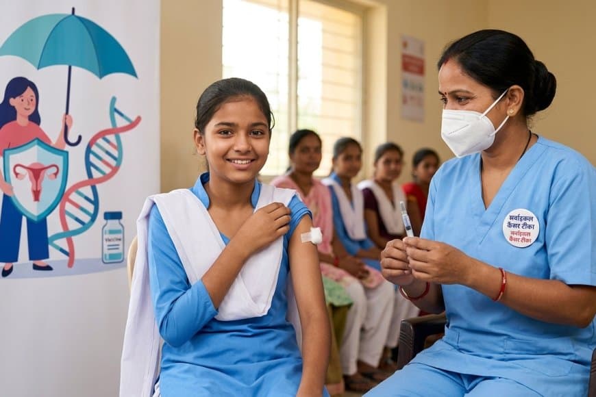 मध्यप्रदेश में HPV टीकाकरण का रिकॉर्ड: 1 लाख से अधिक बालिकाओं को लगा सर्वाइकल कैंसर का टीका