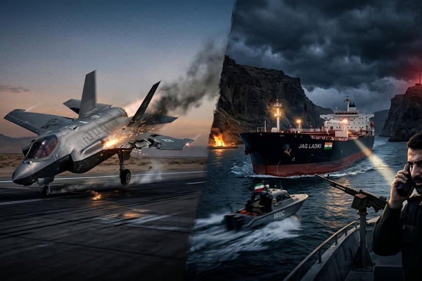 होर्मुज की खाड़ी में 'ईरानी टैक्स' का खेल: सुरक्षित रास्ते के लिए वसूले ₹18 करोड़; अमेरिकी F-35 फाइटर जेट पर हमला
