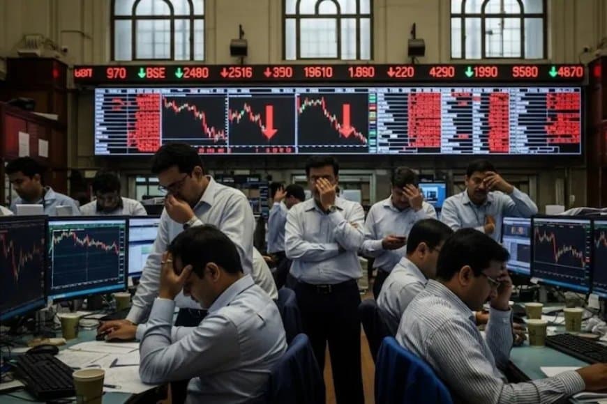 भारत: औंधे मुंह गिरा शेयर बाजार... खुलते ही सेंसेक्स 1556 अंक लुढ़का