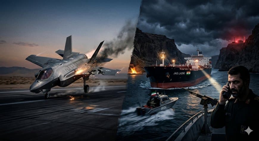 होर्मुज की खाड़ी में 'ईरानी टैक्स' का खेल: सुरक्षित रास्ते के लिए वसूले ₹18 करोड़; अमेरिकी F-35 फाइटर जेट पर हमला