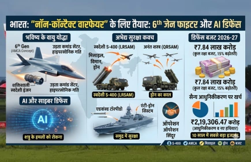 भारत की सैन्य शक्ति में 'नॉन-कॉन्टैक्ट वारफेयर' का शंखनाद: 6th जेन फाइटर जेट और AI डिफेंस पर जोर