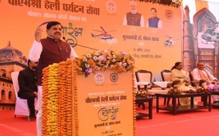 एमपी में 'पुष्पक विमान' युग की शुरुआत: भोपाल-चंदेरी-ओरछा के बीच पीएमश्री हेली सेवा शुरू