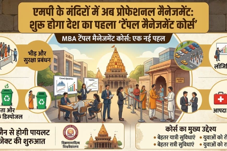एमपी के मंदिरों में अब प्रोफेशनल मैनेजमेंट: शुरू होगा देश का पहला 'टेंपल मैनेजमेंट कोर्स'