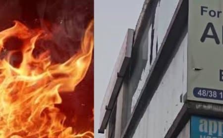 लखनऊ : कोचिंग सेंटर में लगी आग, जान बचाने के लिए पहली मंजिल से कूदे छात्र