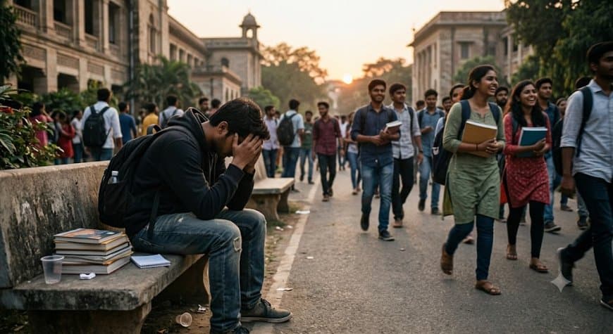 उच्च शिक्षण संस्थानों में मेंटल हेल्थ संकट: 9% छात्र कर रहे आत्महत्या का विचार, 34 फीसदी खुद को मानते हैं बेगाना