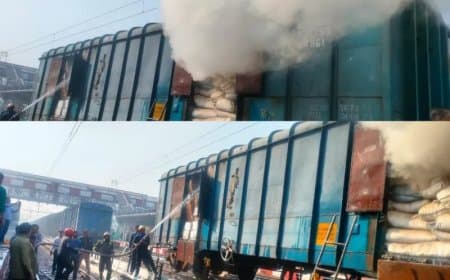 हादसा... बरेली में दिल्ली से झारखंड जा रही मालगाड़ी बनी ‘द बर्निंग ट्रेन’