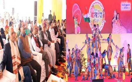 भोपाल... बालरंग में नृत्य में आंतकवाद के खिलाफ राष्ट्रीय एकता को दर्शाया