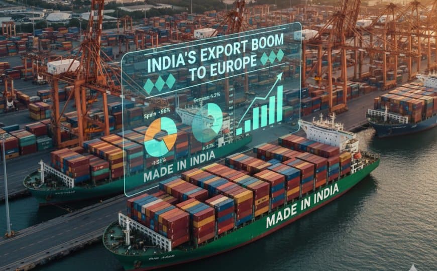 Indian Export Growth 2026: अमेरिकी टैरिफ के बीच यूरोप में भारत का जलवा, स्पेन को निर्यात 56% बढ़ा Indian Export Growth 2026: अमेरिकी टैरिफ के बीच यूरोप में भारत का जलवा, स्पेन को निर्यात 56% बढ़ा