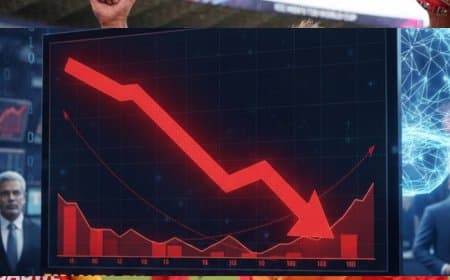 शेयर बाजार: निवेशकों के डूबे करोड़ों, सेंसेक्स 1000+ अंक नीचे फिसला