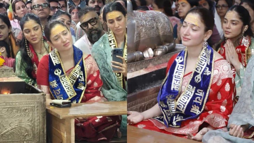 मध्यप्रदेश: मस्तक पर चंदन... बाबा महाकाल की भक्ति में लीन नजर आईं अभिनेत्री तमन्ना भाटिया अभिनेत्री तमन्ना भाटिया ने बाबा महाकाल के दर्शन किए।