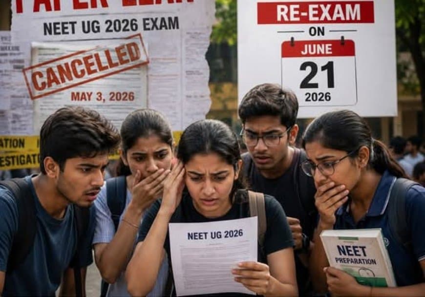 नीट-यूजी-2026: एनटीए ने किया री-एग्जाम तिथि का एलान... 21 जून को देशभर में दोबारा होगी परीक्षा नीट-यूजी-2026: एनटीए ने किया री-एग्जाम तिथि का एलान... 21 जून को देशभर में दोबारा होगी परीक्षा