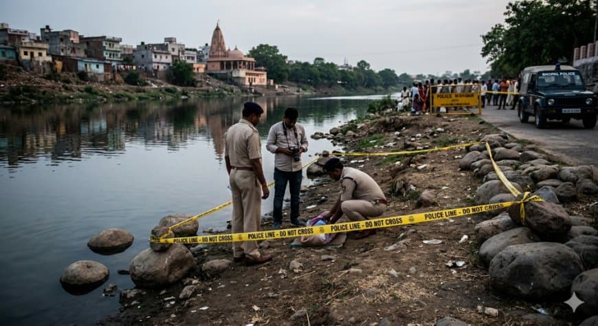 भोपाल में ममता शर्मसार: कलियासोत नदी में मिला पत्थरों से बंधा नवजात का शव एआइ्र इमैज