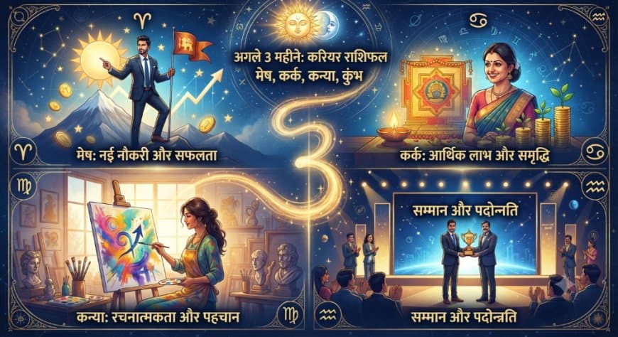 अगले 3 महीने इन 4 राशियों के करियर में लाएंगे जबरदस्त उछाल, जानें क्या कहती है आपकी राशि अगले 3 महीने इन 4 राशियों के करियर में लाएंगे जबरदस्त उछाल, जानें क्या कहती है आपकी राशि