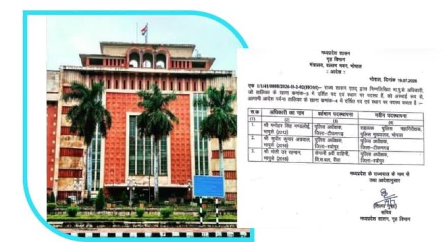 MP Police Transfer: मोहन सरकार का बड़ा एक्शन, टीकमगढ़ और श्योपुर को मिले नए एसपी MP Police Transfer: मोहन सरकार का बड़ा एक्शन, टीकमगढ़ और श्योपुर को मिले नए एसपी
