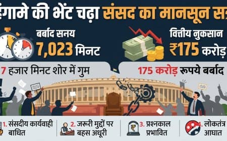 संसद का मानूसन सत्र: जनता के 175 करोड़ हंगामे की भेंट चढें, बहस अधूरी, प्रश्नकाल पर असर संसद का मानूसन सत्र: जनता के 175 करोड़ हंगामे की भेंट चढें, बहस अधूरी, प्रश्नकाल पर असर