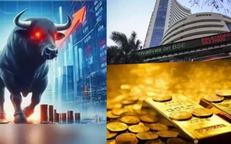 भारतीय बाजार में उछाल: तेल की कीमतों में गिरावट से सेंसेक्स-निफ्टी ने भरी उड़ान... सोने ने मचाया हड़कंप भारतीय बाजार में उछाल: तेल की कीमतों में गिरावट से सेंसेक्स-निफ्टी ने भरी उड़ान... सोने ने मचाया हड़कंप