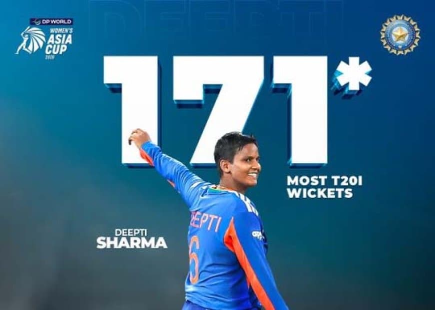150वां मैच... एक ओवर में तीन विकेट और ऐतिहासिक रिकॉर्ड...दीप्ति शर्मा ने थाईलैंड के खिलाफ कहर बरपाया 150वां मैच... एक ओवर में तीन विकेट और ऐतिहासिक रिकॉर्ड...दीप्ति शर्मा ने थाईलैंड के खिलाफ कहर बरपाया