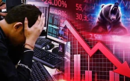भारतीय शेयर बाजार में नहीं थम रहा गिरावट का दौर... सेंसेक्स 600 अंक टूटा, निफ्टी 22,700 के नीचे फिसला भारतीय शेयर बाजार में नहीं थम रहा गिरावट का दौर... सेंसेक्स 600 अंक टूटा, निफ्टी 22,700 के नीचे फिसला