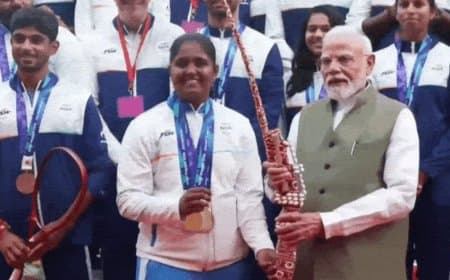 प्रधानमंत्री मोदी और एशियन गेम्स 2026 के भारतीय दल की ऐतिहासिक मुलाकात प्रधानमंत्री मोदी और एशियन गेम्स 2026 के भारतीय दल की ऐतिहासिक मुलाकात