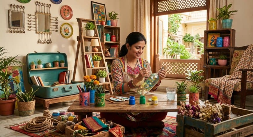 पुराने सामान से घर को कैसे सजाएं: अपनाएं ये 5 आसान और बजट-फ्रेंडली डेकोर आइडियाज पुराने सामान से घर को कैसे सजाएं: अपनाएं ये 5 आसान और बजट-फ्रेंडली डेकोर आइडियाज